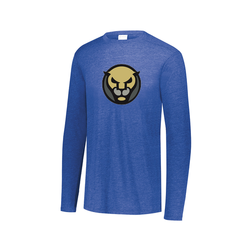 [3075.U55.XS-LOGO1] Decker Men's Tri-Blend T-Shirt - Long Sleeve (Adult XS, Royal, Logo 1)